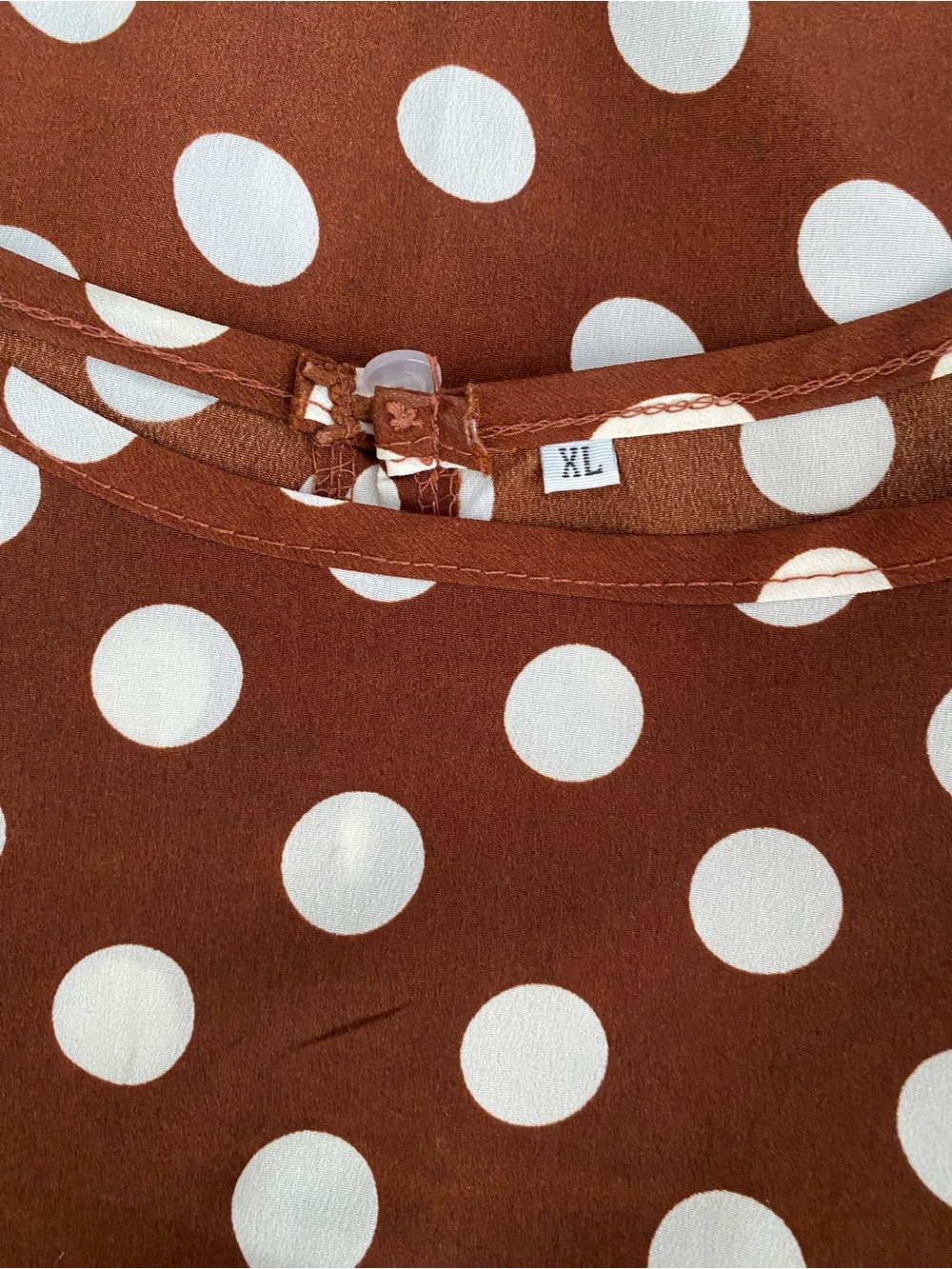 Women’s Brown Polka Dot Sleeveless Dress XL - Picture 7 of 8